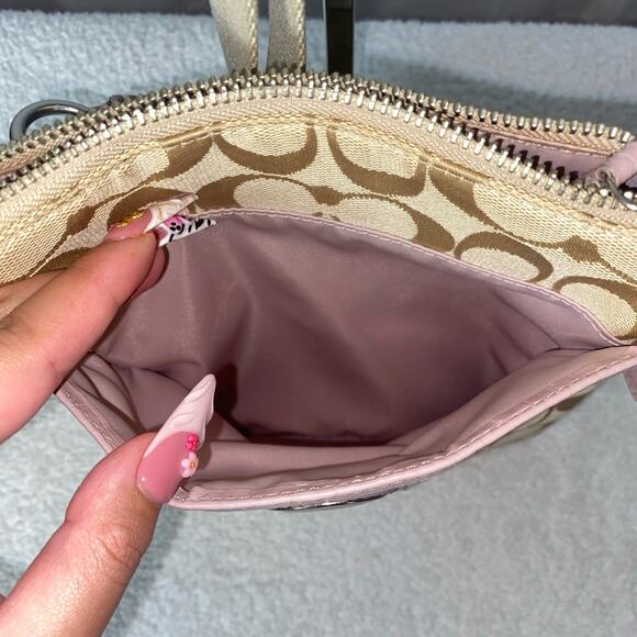 GUC Coach Mauve Pink Heritage Stripe Crossbody